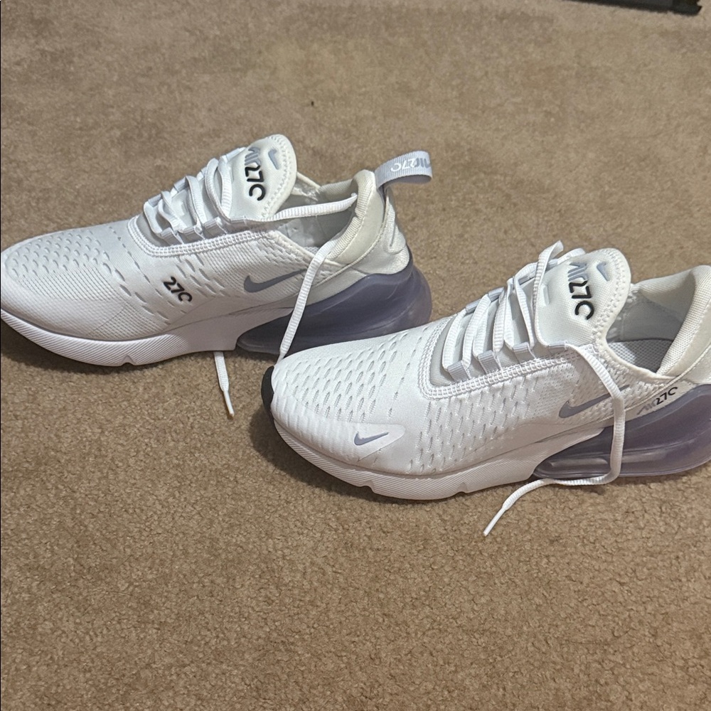 Nike Air Max 270 White Athletic Shoes - Picture 2 of 3